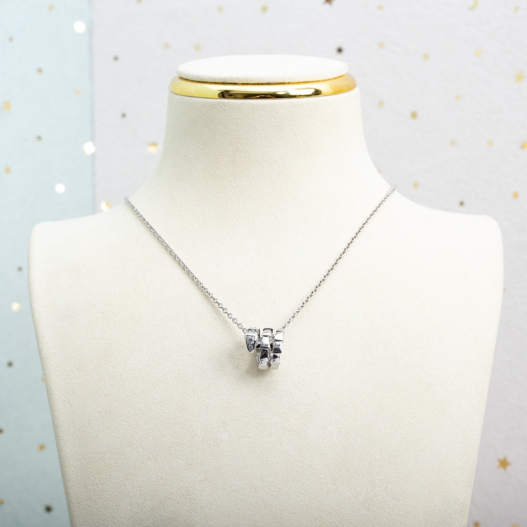 [⭐Reverie Jewels]SERPENTI SILVER NECKLACE DIAMOND