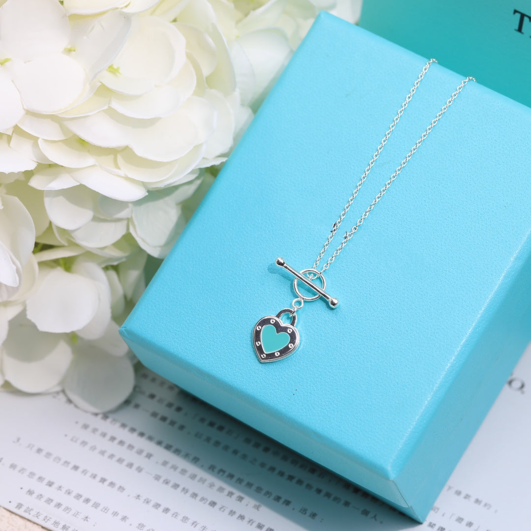 [Reverie Jewels]DOUBLE HEART BLUE NECKLACE