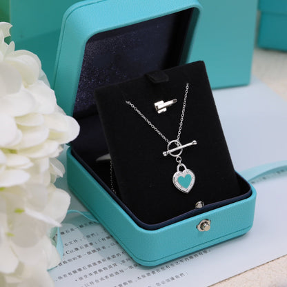 [Reverie Jewels]DOUBLE HEART BLUE NECKLACE