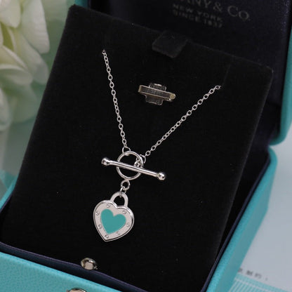 [Reverie Jewels]DOUBLE HEART BLUE NECKLACE