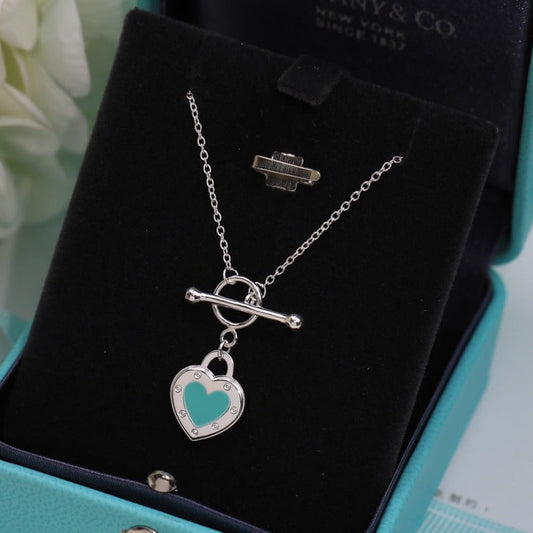 [Reverie Jewels]DOUBLE HEART BLUE NECKLACE