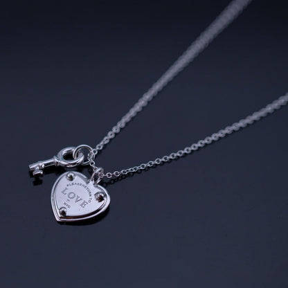 [Reverie Jewels]KEY AND HEART SILVER NECKLACE
