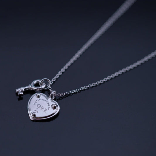 [Reverie Jewels]KEY AND HEART SILVER NECKLACE