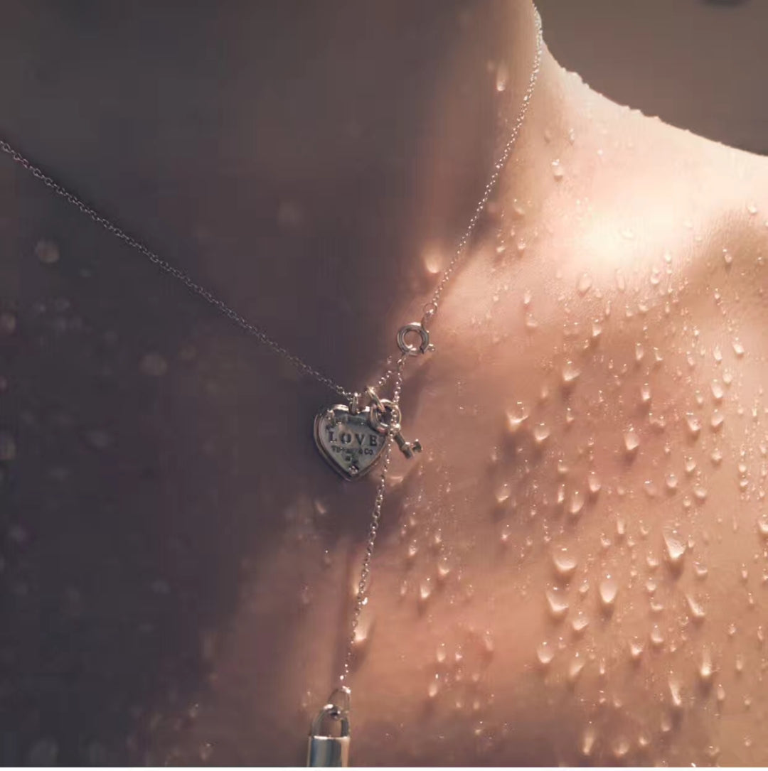 [Reverie Jewels]KEY AND HEART SILVER NECKLACE