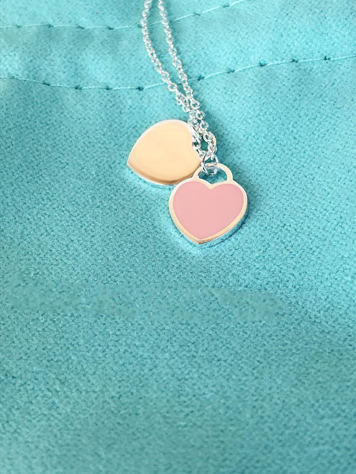 [Reverie Jewels]DOUBLE HEART PEDANT SILVER NECKLACE