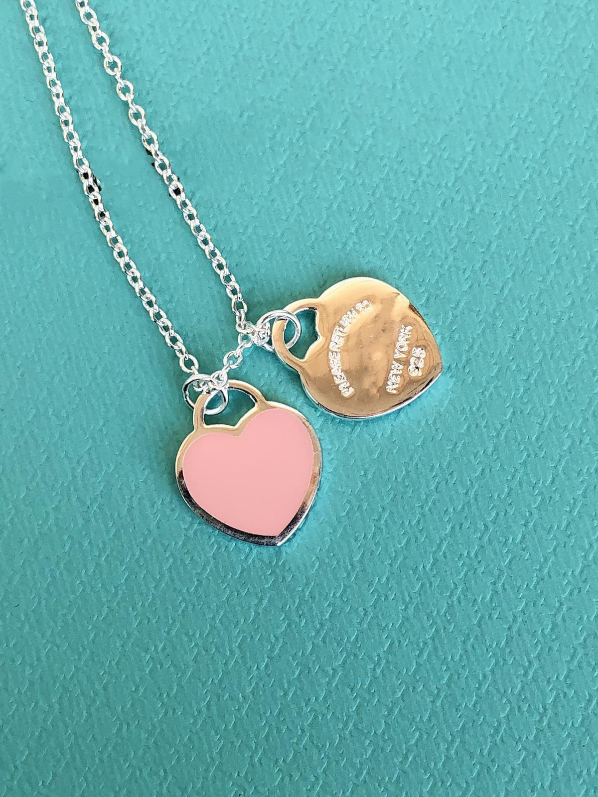 [Reverie Jewels]DOUBLE HEART PEDANT SILVER NECKLACE