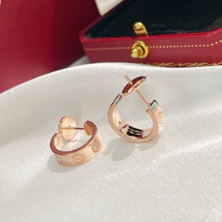[⭐Reverie Jewels]LOVE EARRINGS 5.7MM 2 DIAMONDS