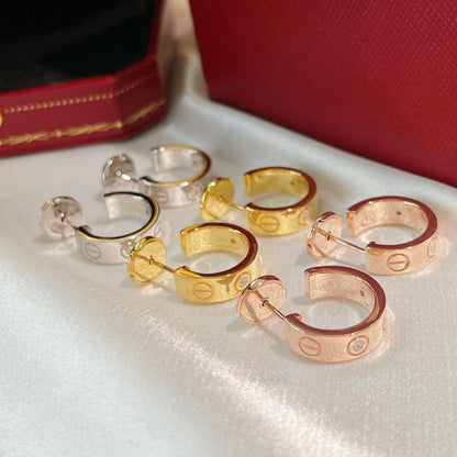 [⭐Reverie Jewels]LOVE EARRINGS 5.7MM 2 DIAMONDS