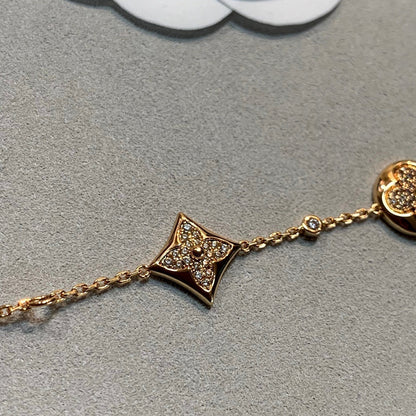 [⭐Reverie Jewels]STAR AND SUN 4 MOTIFS GOLD DIAMONDS BRACELET