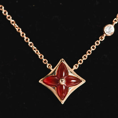 [⭐Reverie Jewels]STAR NECKLACE PINK GOLD 1 DIAMOND
