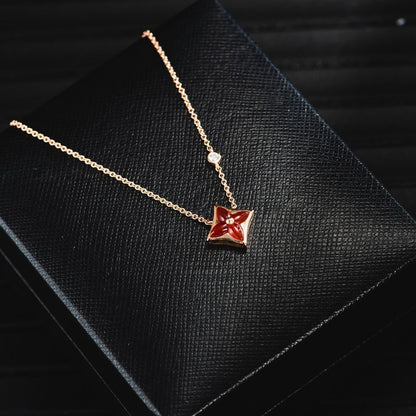[⭐Reverie Jewels]STAR NECKLACE PINK GOLD 1 DIAMOND