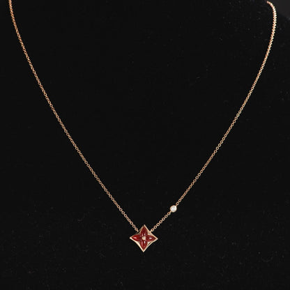 [⭐Reverie Jewels]STAR NECKLACE PINK GOLD 1 DIAMOND