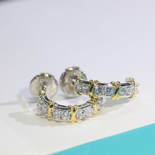 [Reverie Jewels]TWENTY STONE HOOP GOLD EARRINGS