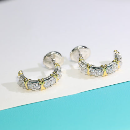 [Reverie Jewels]TWENTY STONE HOOP GOLD EARRINGS