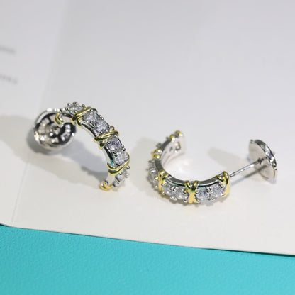[Reverie Jewels]TWENTY STONE HOOP GOLD EARRINGS