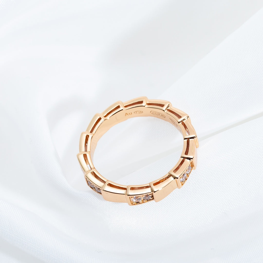 [⭐Reverie Jewels]SERPENTI RING PINK GOLD  3MM