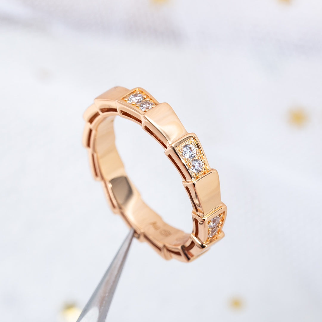 [⭐Reverie Jewels]SERPENTI RING PINK GOLD  3MM