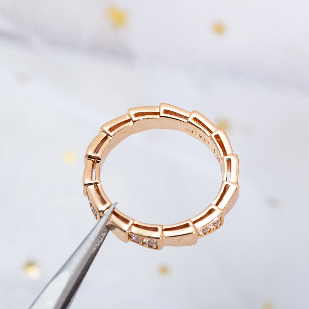 [⭐Reverie Jewels]SERPENTI RING PINK GOLD  3MM