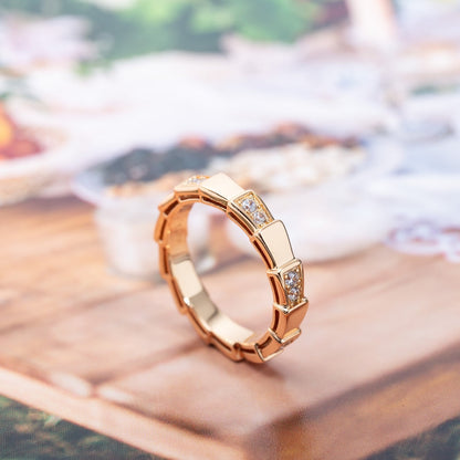 [⭐Reverie Jewels]SERPENTI RING PINK GOLD  3MM