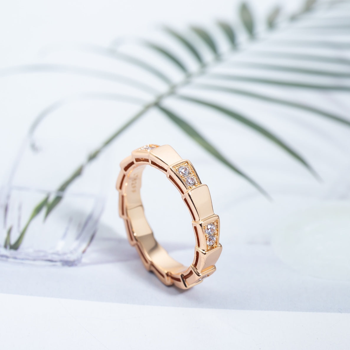 [⭐Reverie Jewels]SERPENTI RING PINK GOLD  3MM