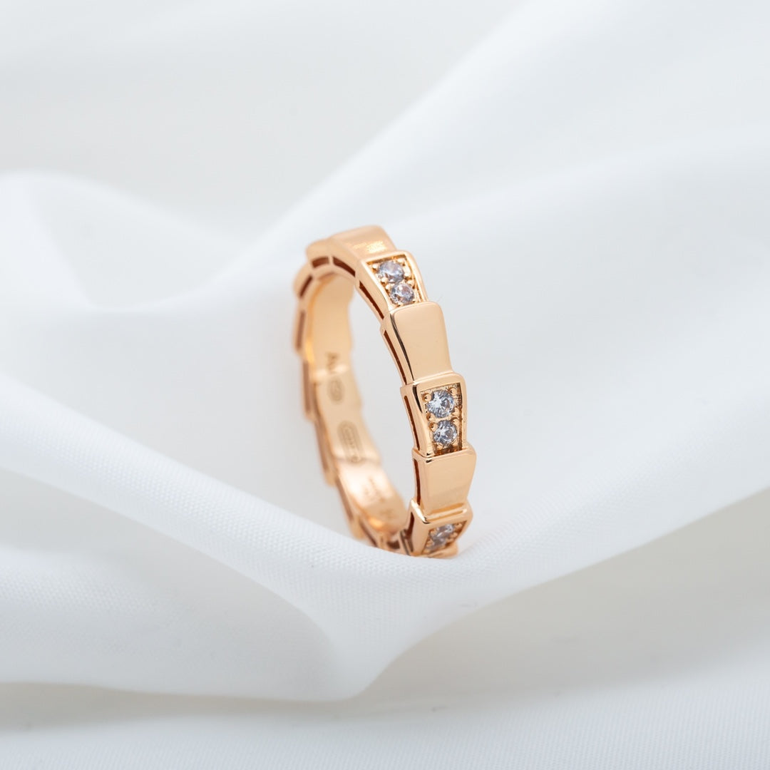 [⭐Reverie Jewels]SERPENTI RING PINK GOLD  3MM