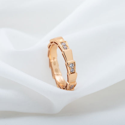 [⭐Reverie Jewels]SERPENTI RING PINK GOLD  3MM