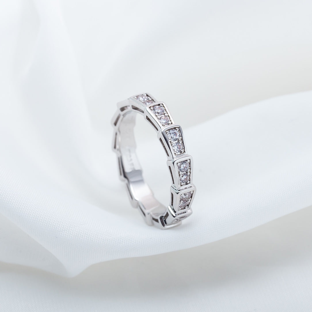 [⭐Reverie Jewels]SERPENTI RING SILVER DIAMOND PAVED 3MM