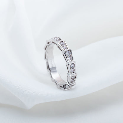 [⭐Reverie Jewels]SERPENTI RING SILVER DIAMOND PAVED 3MM