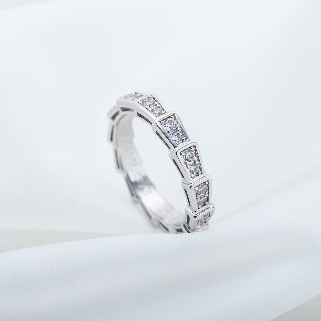 [⭐Reverie Jewels]SERPENTI RING SILVER DIAMOND PAVED 3MM