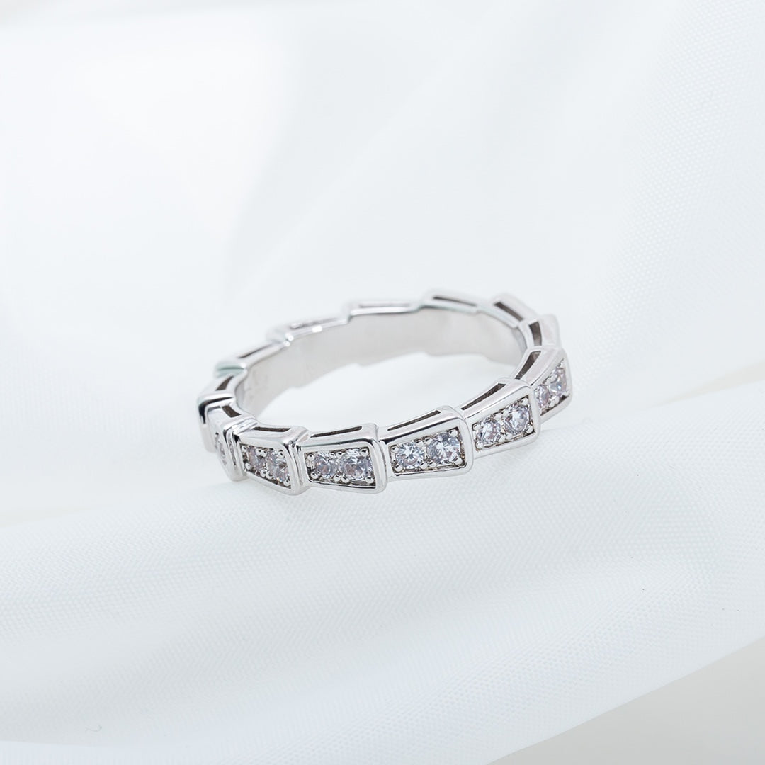 [⭐Reverie Jewels]SERPENTI RING SILVER DIAMOND PAVED 3MM