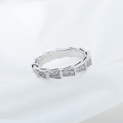 [⭐Reverie Jewels]SERPENTI RING SILVER DIAMOND PAVED 3MM