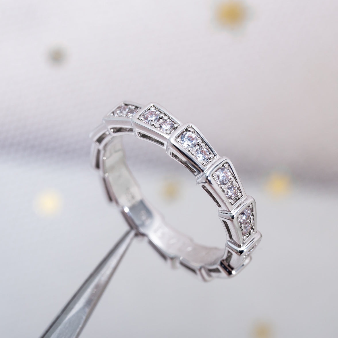 [⭐Reverie Jewels]SERPENTI RING SILVER DIAMOND PAVED 3MM