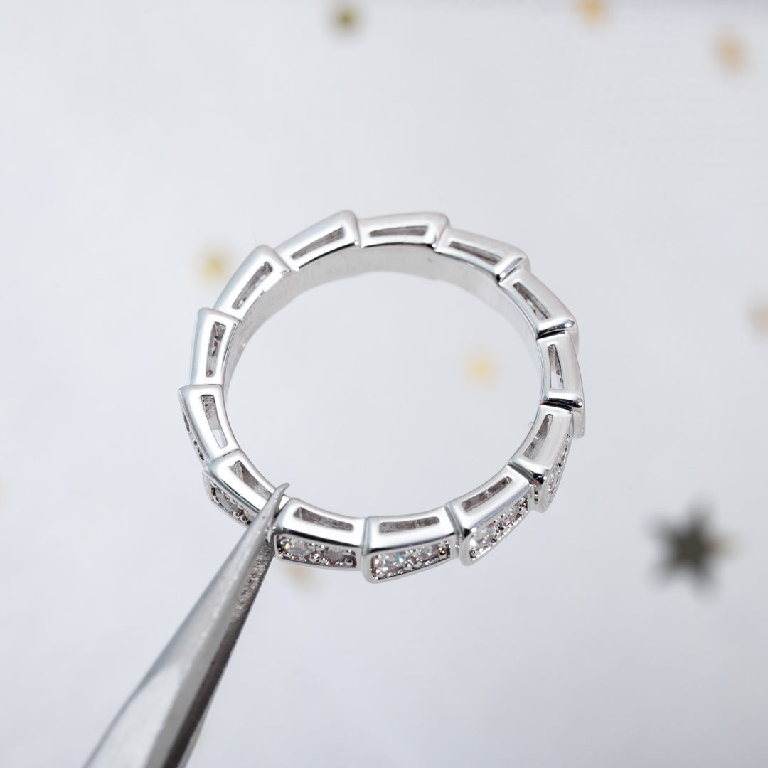 [⭐Reverie Jewels]SERPENTI RING SILVER DIAMOND PAVED 3MM