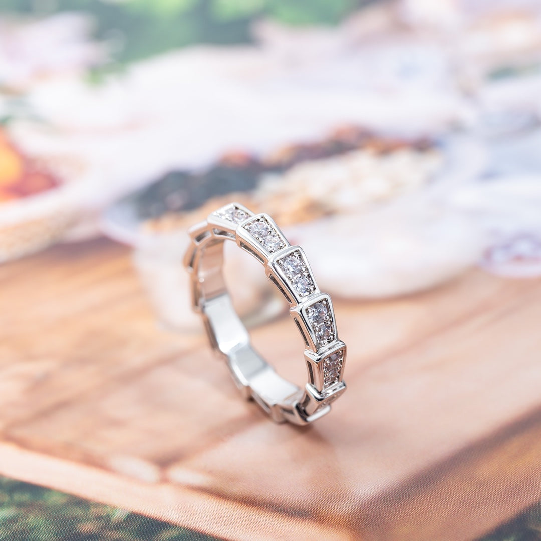 [⭐Reverie Jewels]SERPENTI RING SILVER DIAMOND PAVED 3MM