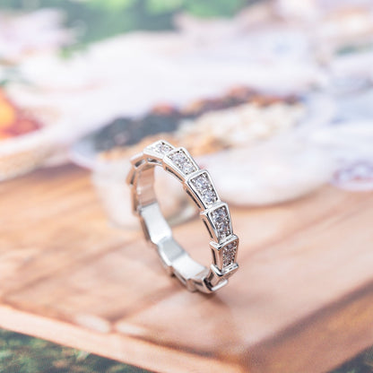 [⭐Reverie Jewels]SERPENTI RING SILVER DIAMOND PAVED 3MM