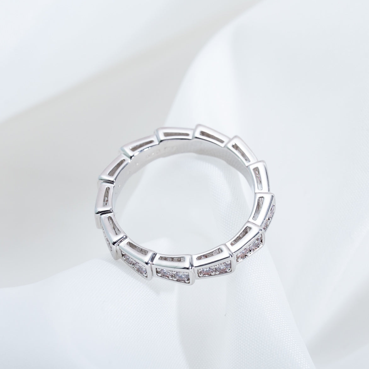 [⭐Reverie Jewels]SERPENTI RING SILVER DIAMOND PAVED 3MM