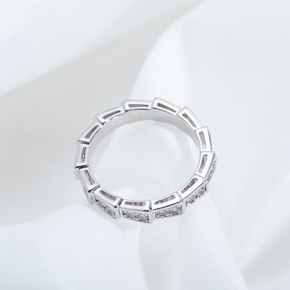 [⭐Reverie Jewels]SERPENTI RING SILVER DIAMOND PAVED 3MM