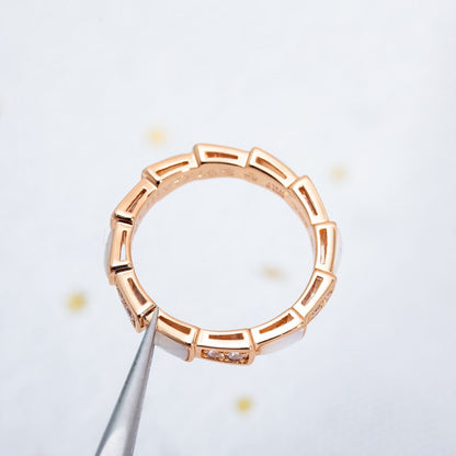 [⭐Reverie Jewels]SERPENTI RING PINK GOLD DIAMOND MOP 3MM