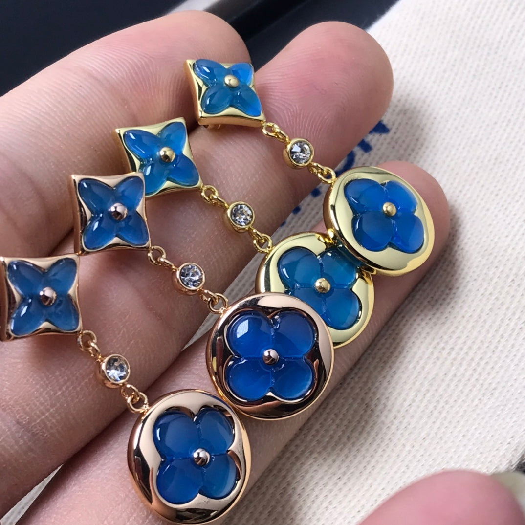 [⭐Reverie Jewels]STAR AND SUN AGATE DIAMOND EARRINGS