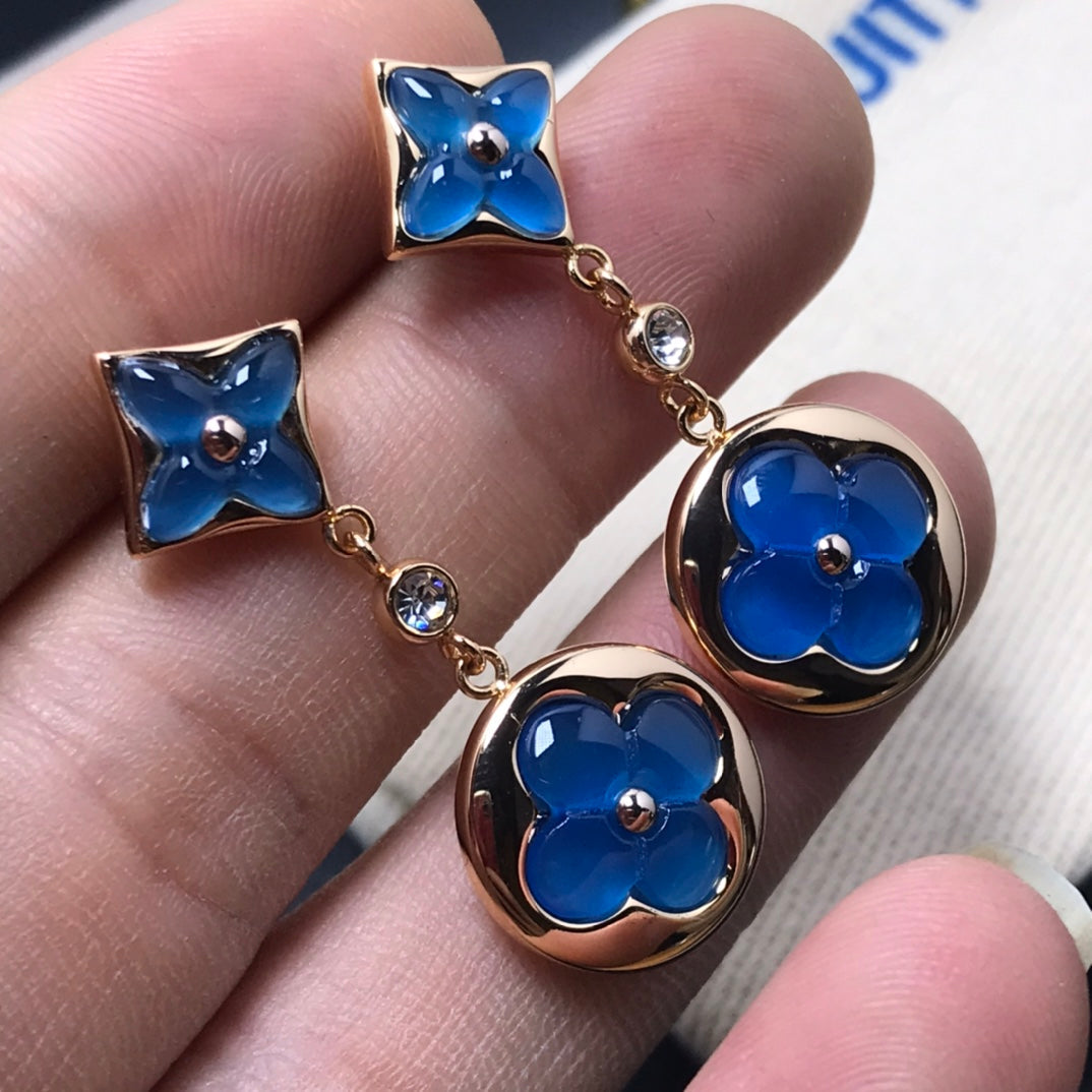[⭐Reverie Jewels]STAR AND SUN AGATE DIAMOND EARRINGS
