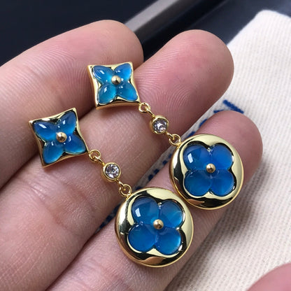 [⭐Reverie Jewels]STAR AND SUN AGATE DIAMOND EARRINGS