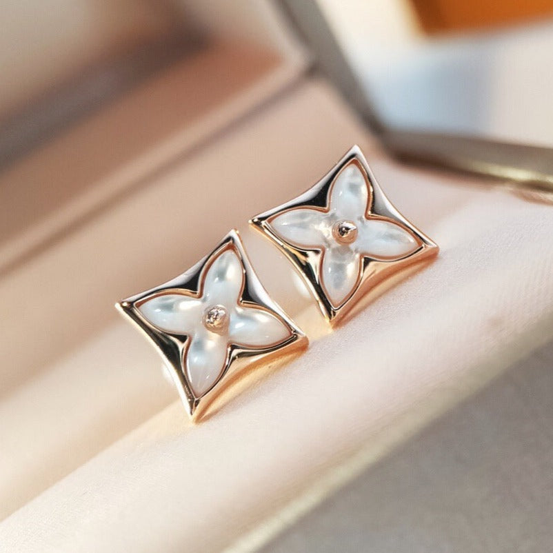 [⭐Reverie Jewels]STAR MOP PINK GOLD EARRINGS