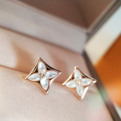 [⭐Reverie Jewels]STAR MOP PINK GOLD EARRINGS