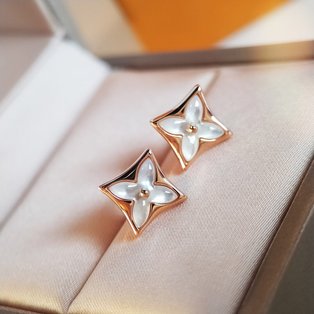 [⭐Reverie Jewels]STAR MOP PINK GOLD EARRINGS