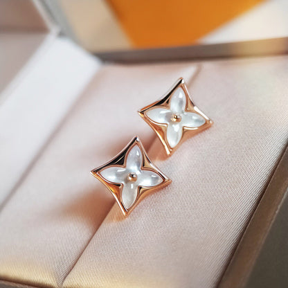 [⭐Reverie Jewels]STAR MOP PINK GOLD EARRINGS