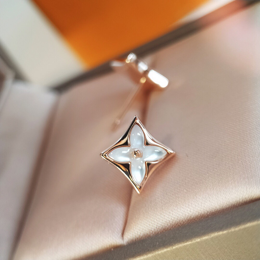 [⭐Reverie Jewels]STAR MOP PINK GOLD EARRINGS