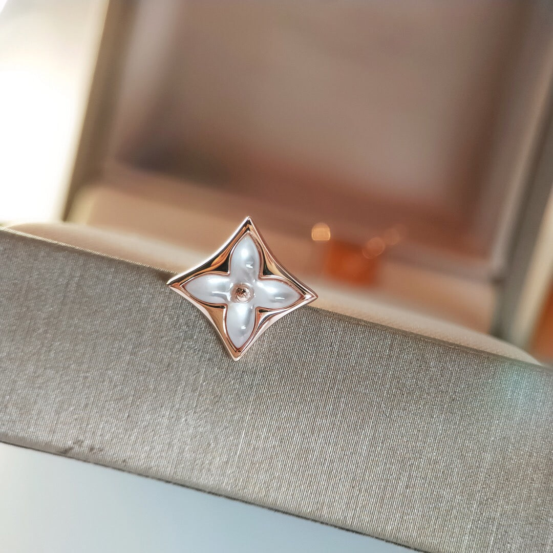 [⭐Reverie Jewels]STAR MOP PINK GOLD EARRINGS