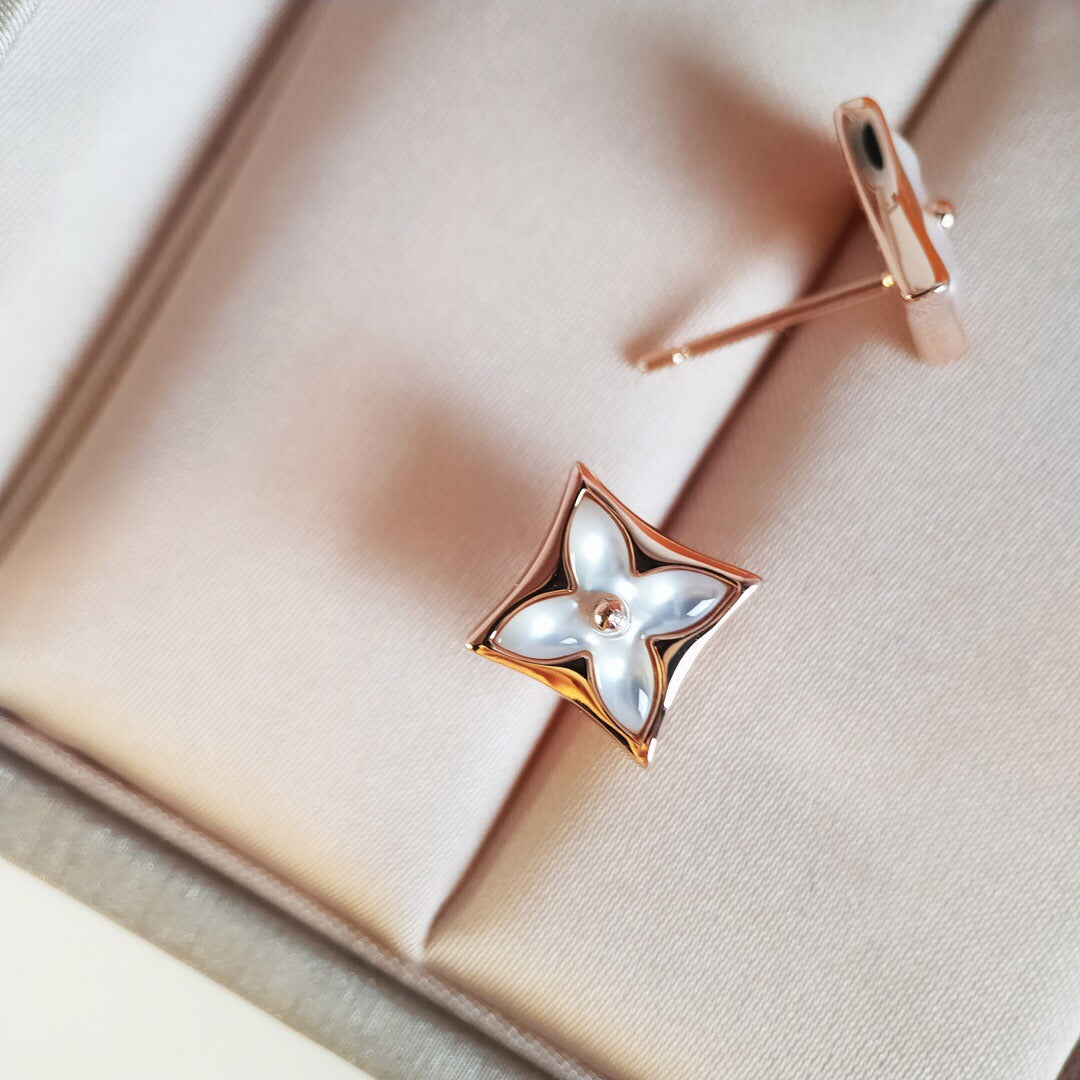 [⭐Reverie Jewels]STAR MOP PINK GOLD EARRINGS