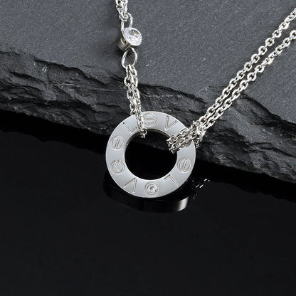 [⭐Reverie Jewels]LOVE NECKLACE 16MM 2 DIAMONDS