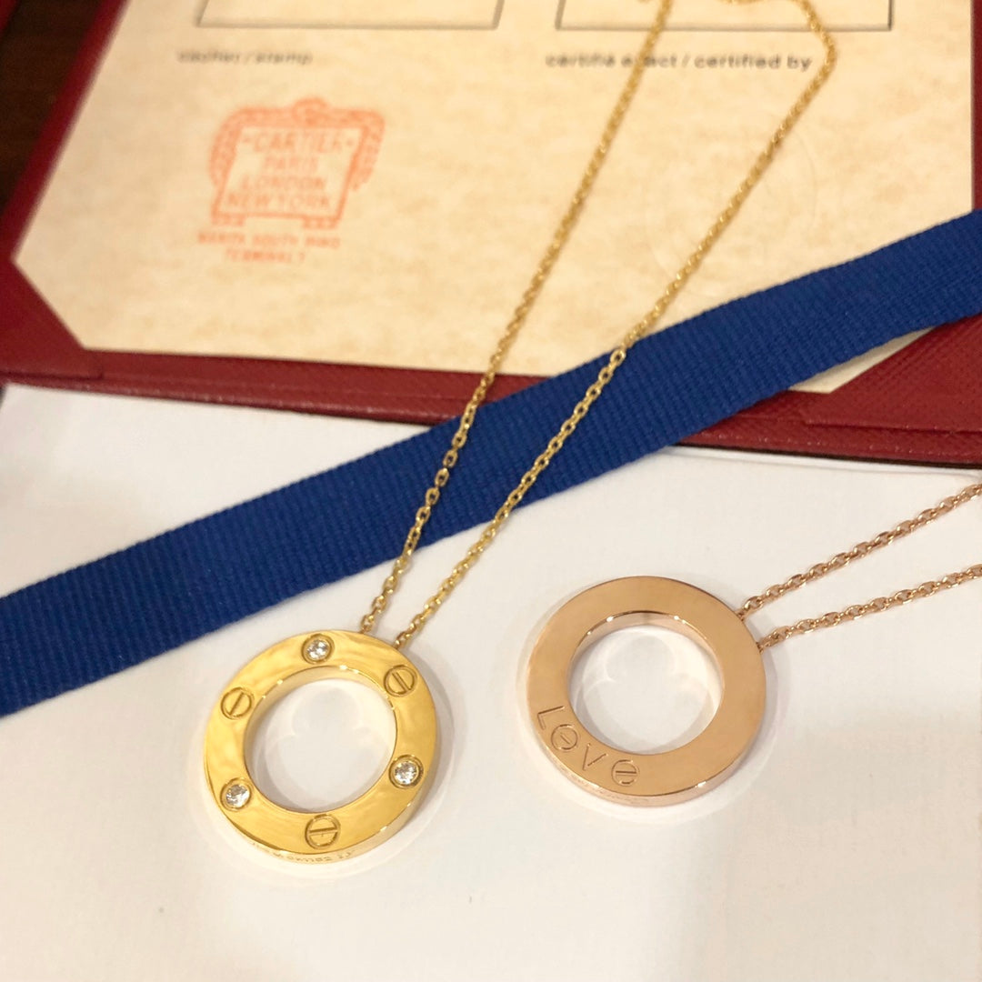 [⭐Reverie Jewels]LOVE NECKLACE 16MM 3 DIAMONDS